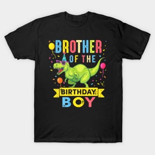 Brother of the Birthday Boy T-Rex Dinosaur Birthday Party T-Shirt